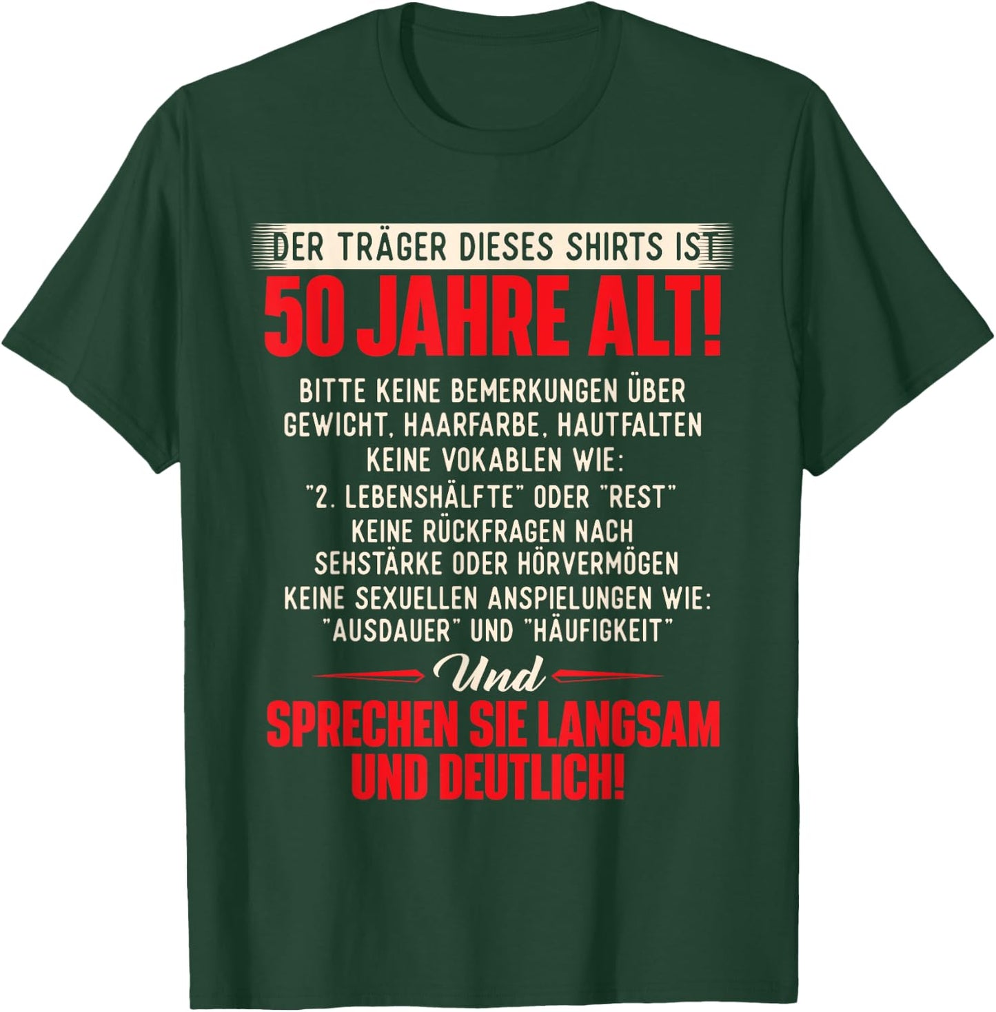 Lustig Witz Träger ist 50 Jahre Geburtstag Birthday T-Shirt - T-Shirt | Forest