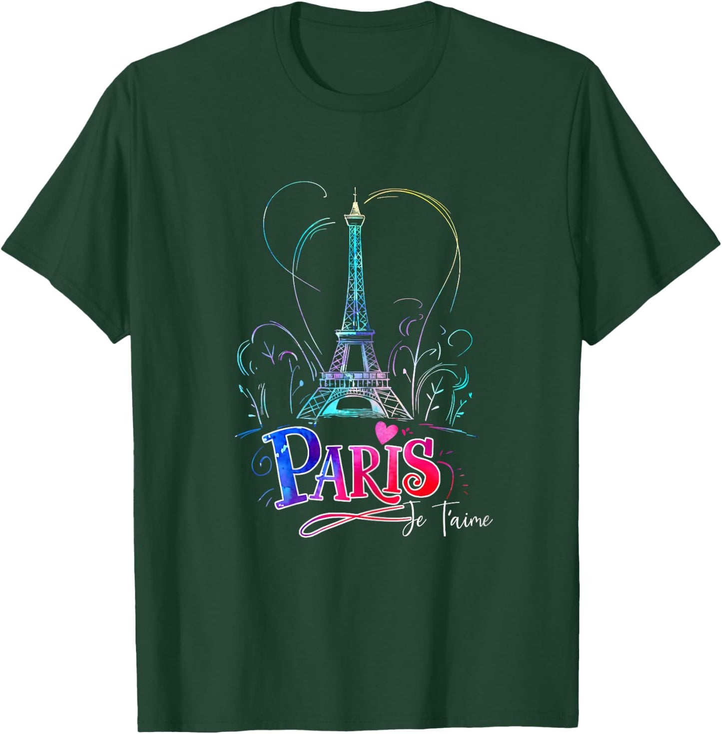 Eiffel Tower Paris Holiday France Souvenir Women Girls , Black T-Shirt - T-Shirt | Forest