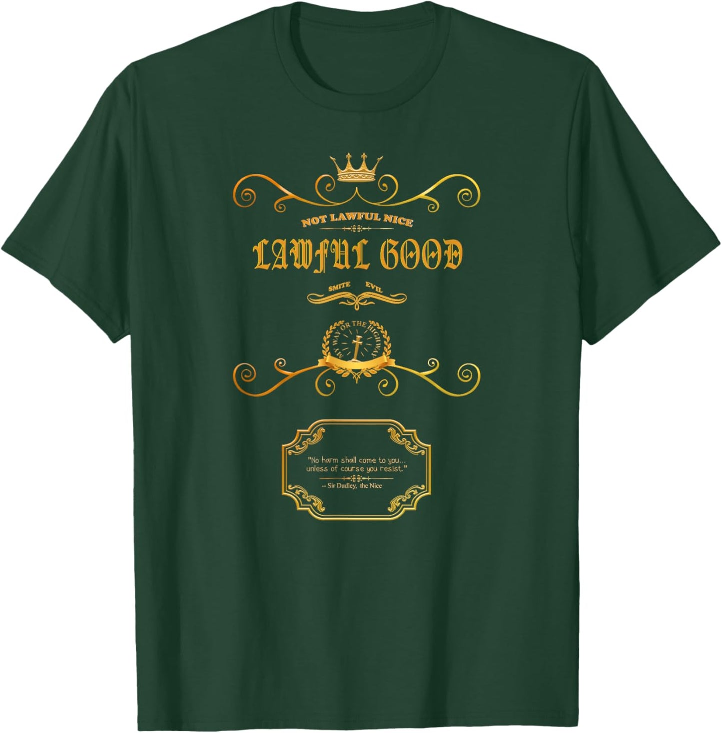 Lawful Good Alignment Gamer Geek RPG T-Shirt - T-Shirt | Forest