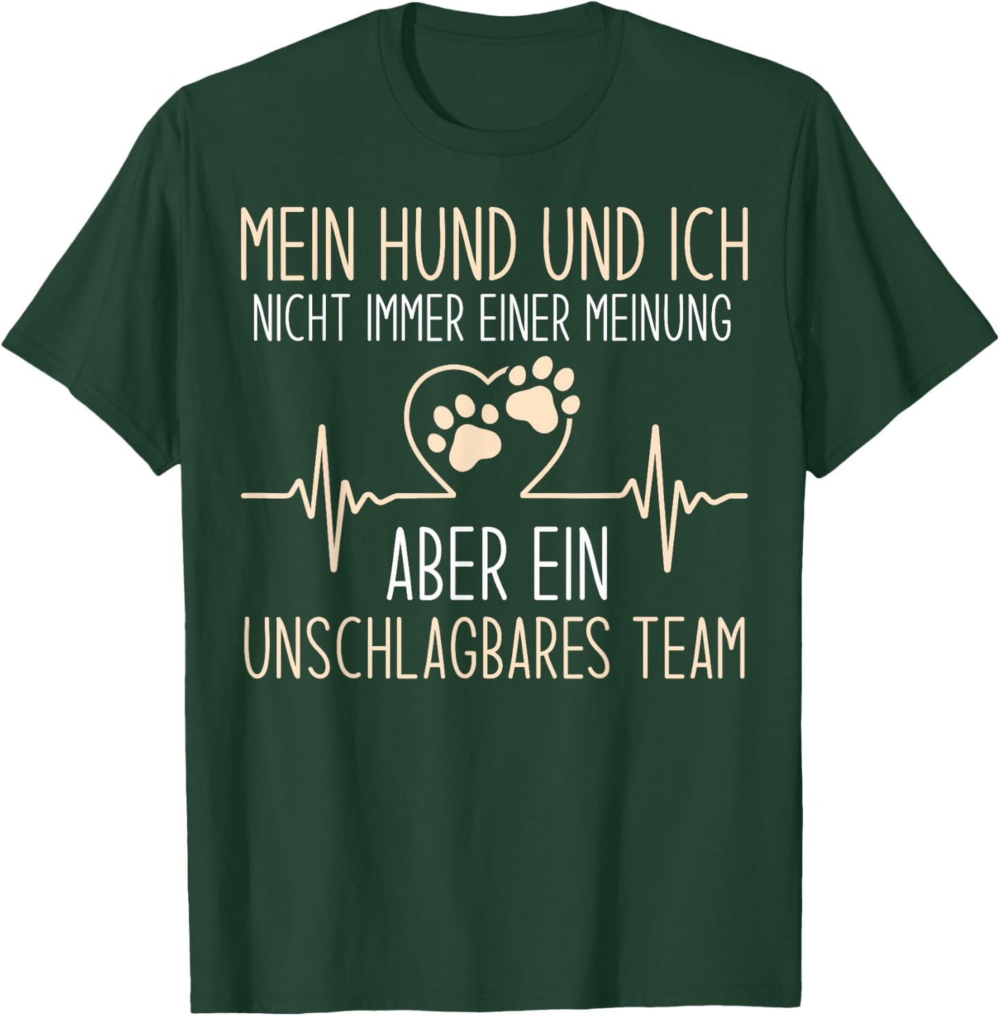 Dog Funny with German Text "Mein Hund Und Ich Nicht immer Einer Meinung" [German, black T-Shirt - T-Shirt | Forest