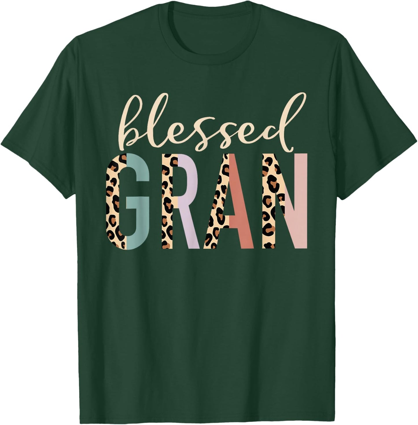 Blessed Gran Cute Leopard Print T-Shirt - T-Shirt | Forest