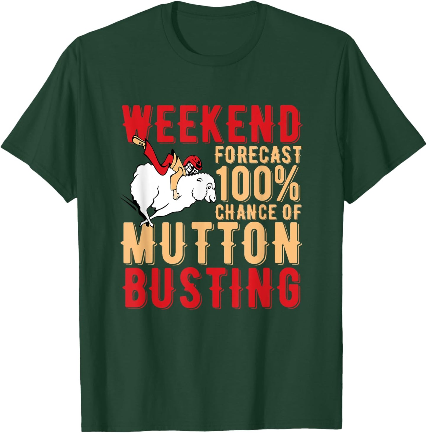 Mutton Busting Youth Rodeo Sheep Riding Kids Mutton Buster T-Shirt - T-Shirt | Forest