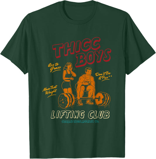 Thicc Boys Work-out Club T-Shirt - T-Shirt | Forest