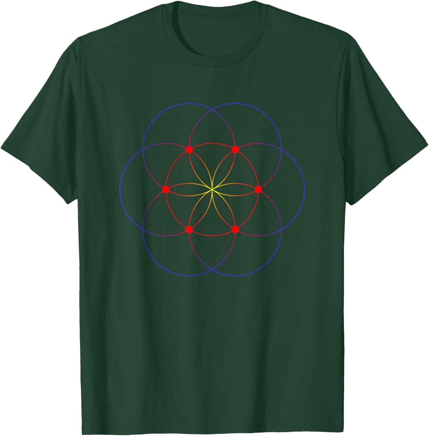 Powerful Seed of Life, Flower of Life Sacred Geometry Design T-Shirt - T-Shirt | Forest