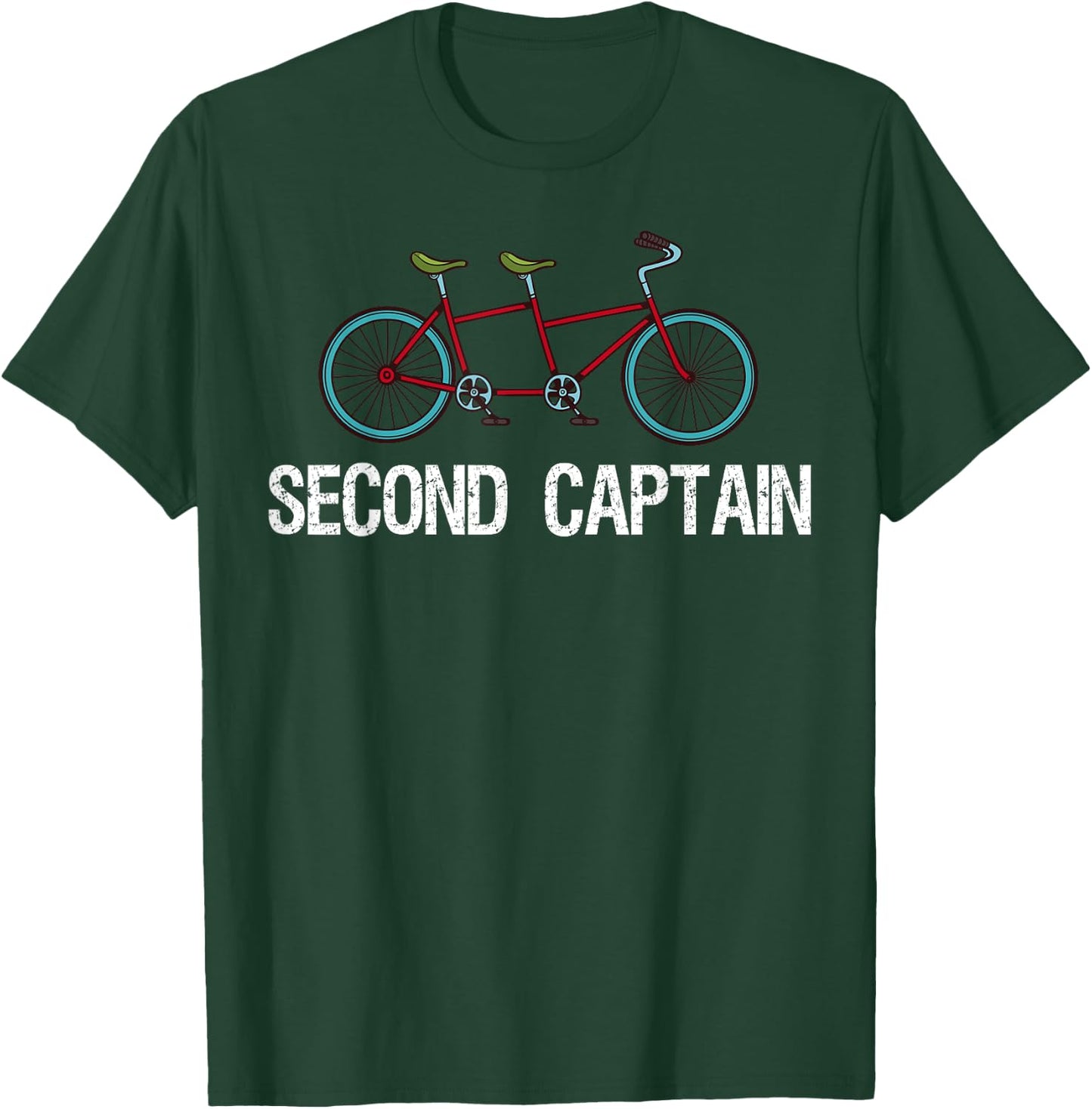 Tandem Bike Second Captain Gifts Bicycle Cycling T-Shirt - T-Shirt | Forest