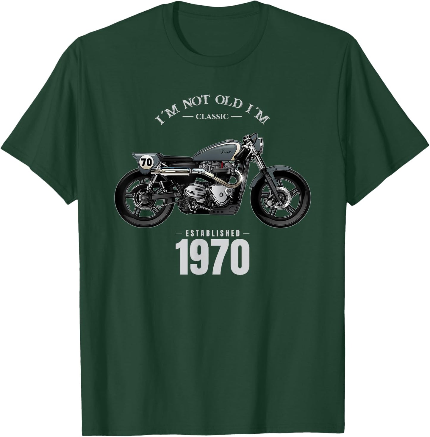 55th Birthday Man Motorcycle Biker Biker 1970 T-Shirt - T-Shirt | Forest