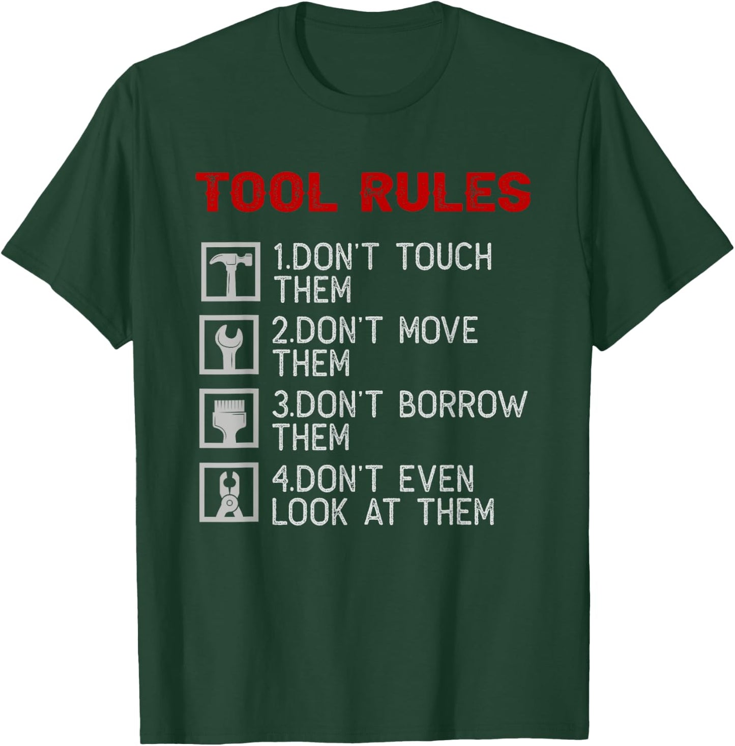 Funny Mechanic Tool Rules Mechanic Handyman Auto Repair Car T-Shirt - T-Shirt | Forest