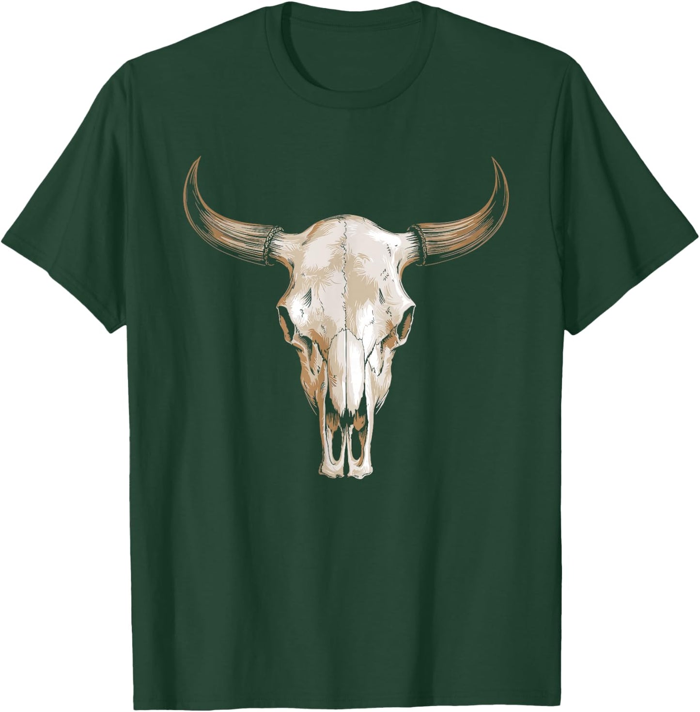 Boho Cow Skull T-Shirt - T-Shirt | Forest