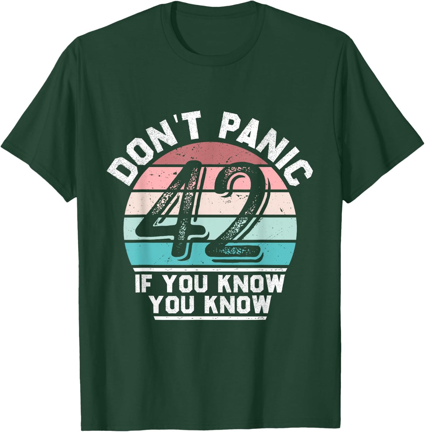 Don't Panic Retro Vintage Awesome 42 Funny , Black, S T-Shirt - T-Shirt | Forest