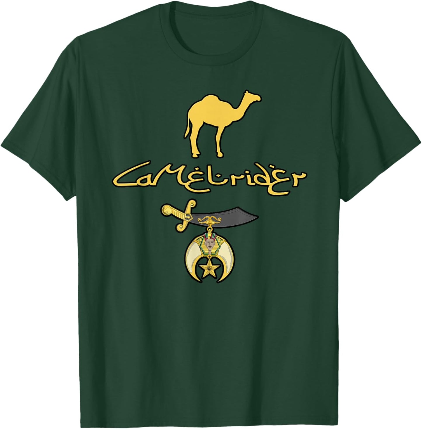 Camel rider Shriner Masonic Symbol Freemason T-Shirt - T-Shirt | Forest