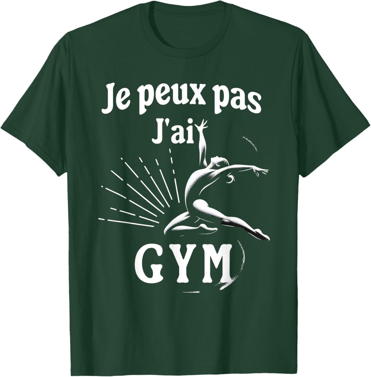Je peux pas j'ai Gym Humour Gift Gymnasts Sport , Black, S T-Shirt - T-Shirt | Forest