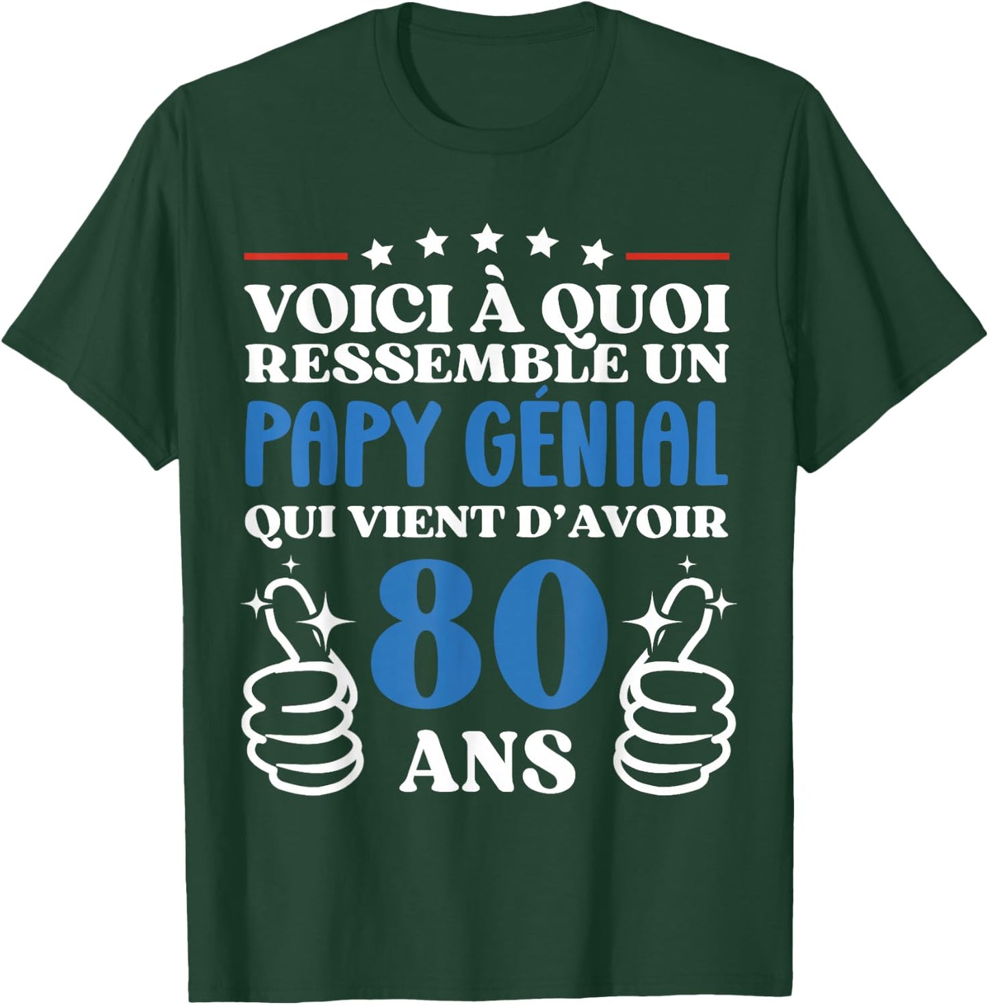 80 Years Gift Humor Birthday Grandpa Great , Black, S T-Shirt - T-Shirt | Forest