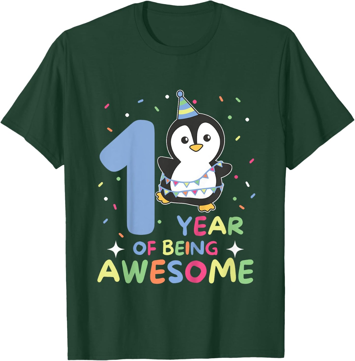 Penguin For 1st Birthday For Children One Year Old Penguin T-Shirt - T-Shirt | Forest