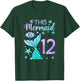 12th Birthday Shirt Girls 12yr 12 Year Old Mermaid Bday T-Shirt - T-Shirt | Forest