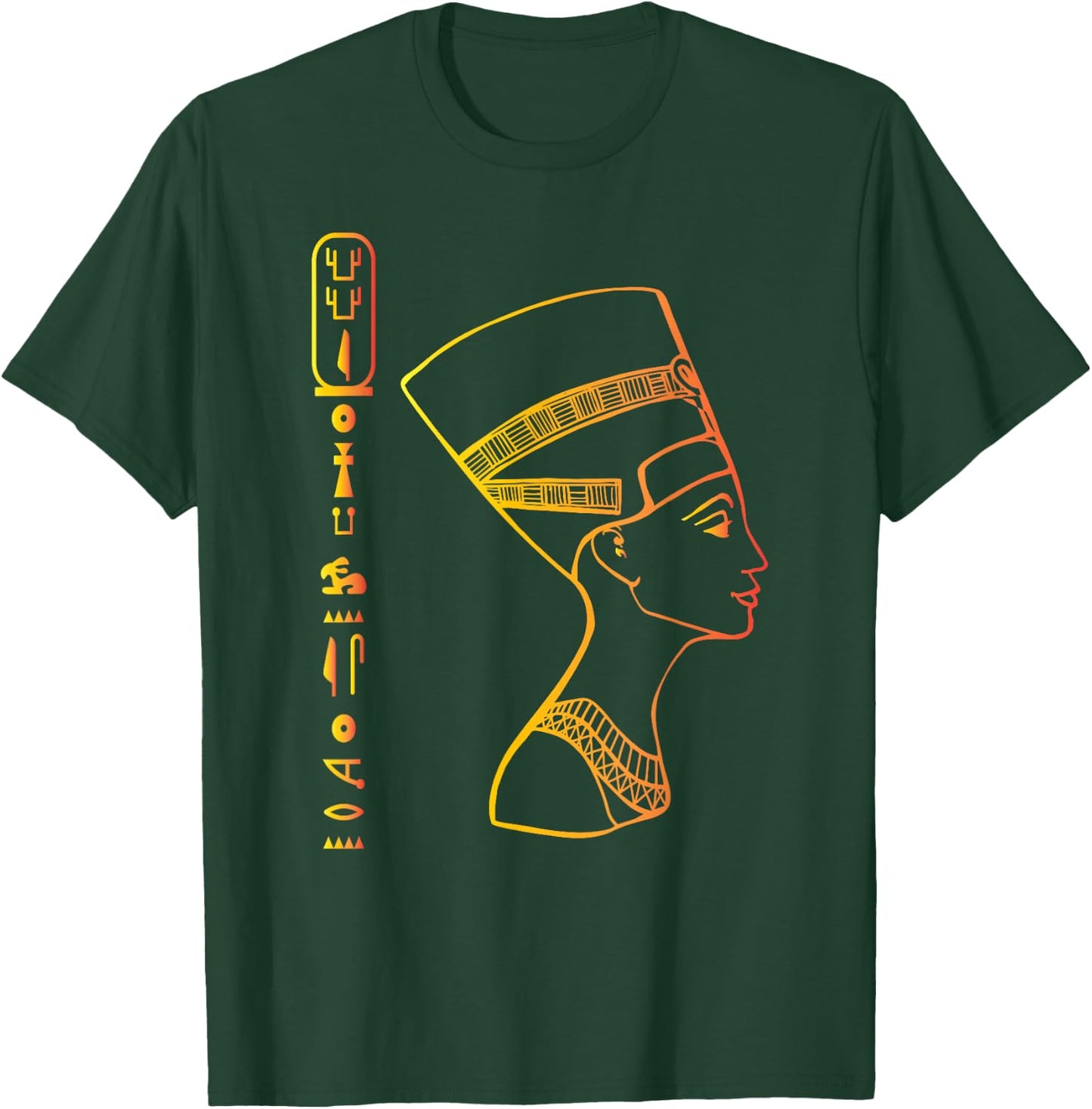 Nefertiti Egyptian Queen with Hieroglyphs Set , black T-Shirt - T-Shirt | Forest