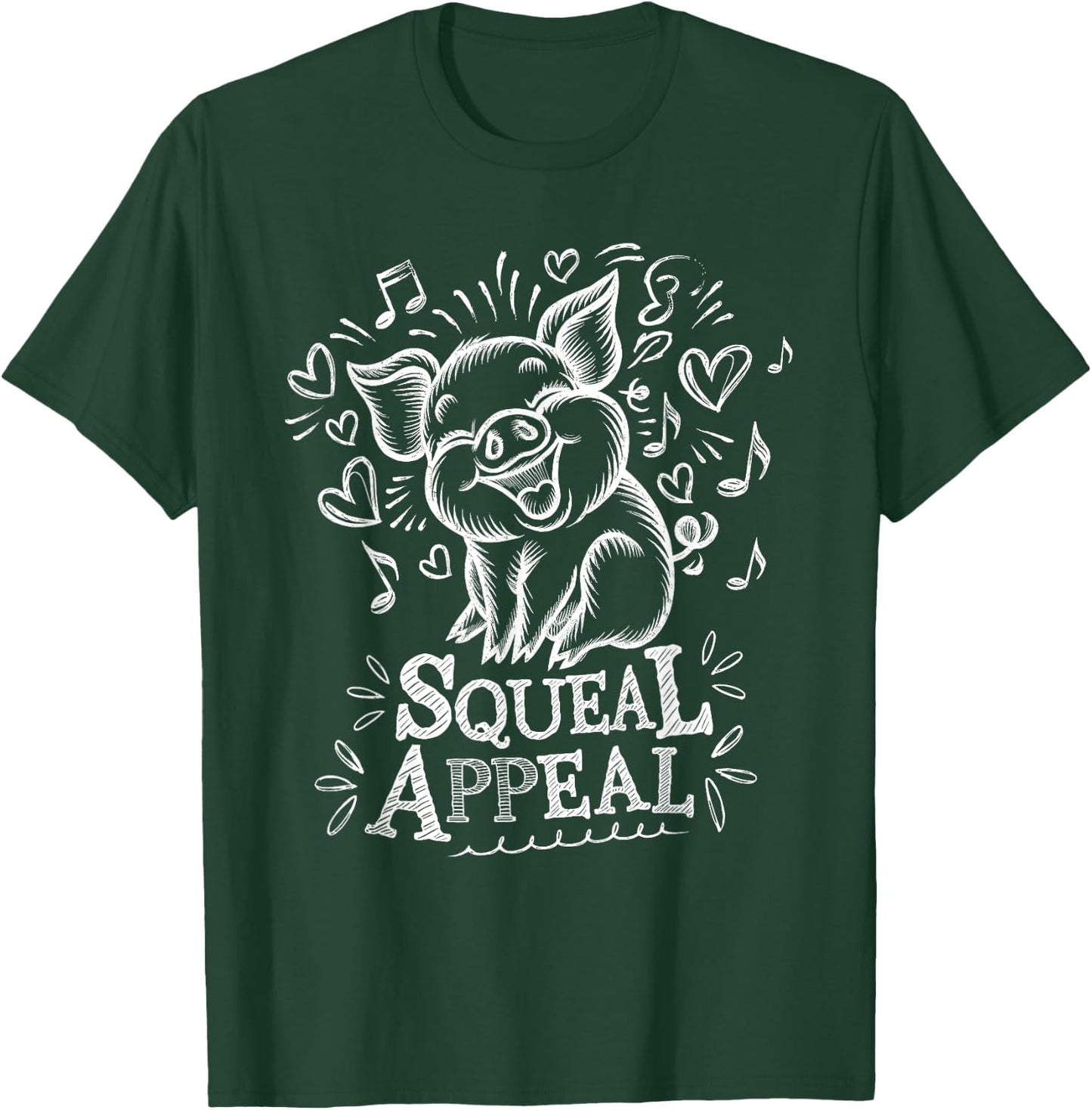 Squeal Appeal Cute Pig Design for Animal Lovers T-Shirt - T-Shirt | Forest