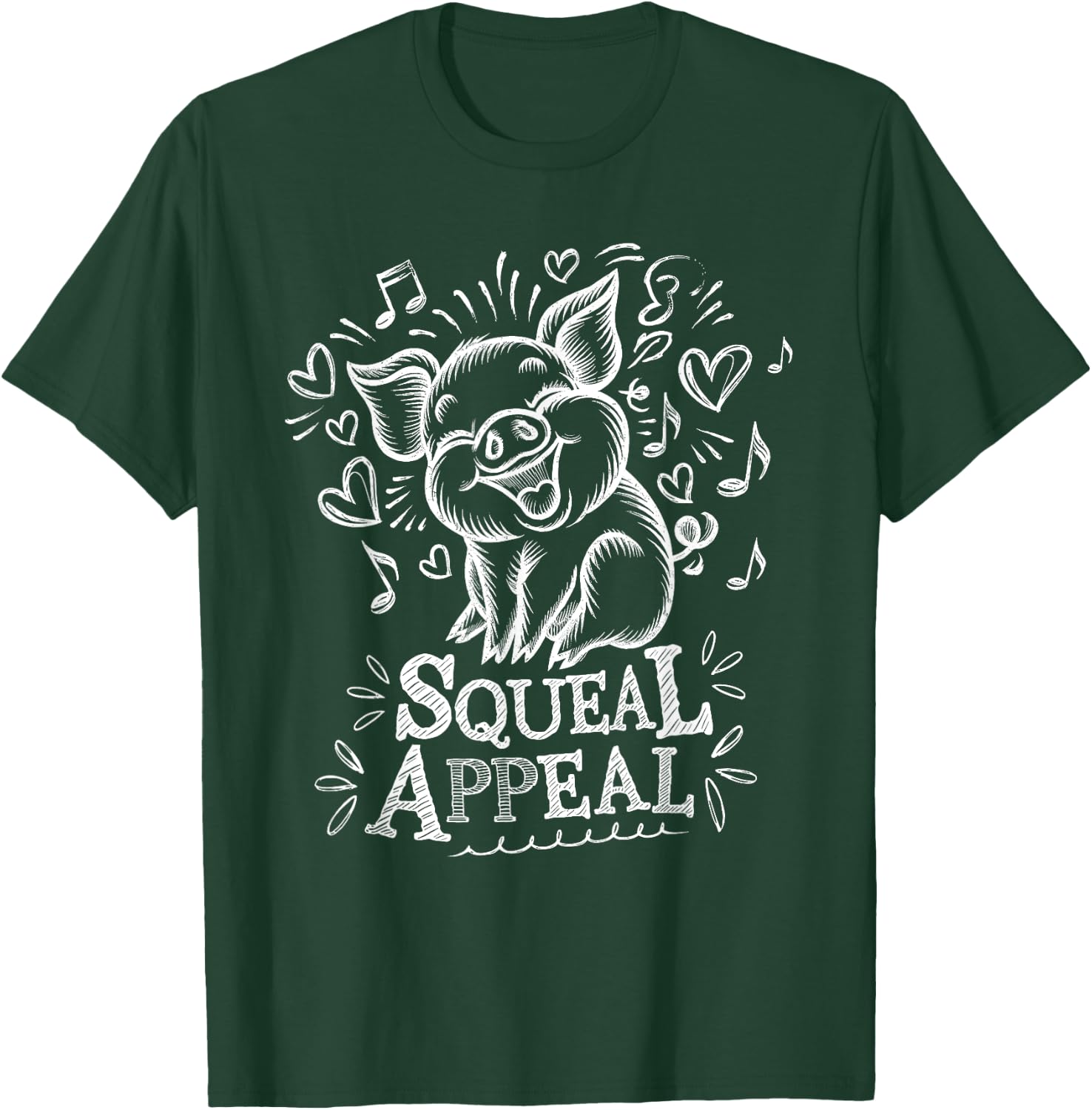 Squeal Appeal Cute Pig Design for Animal Lovers T-Shirt - T-Shirt | Forest