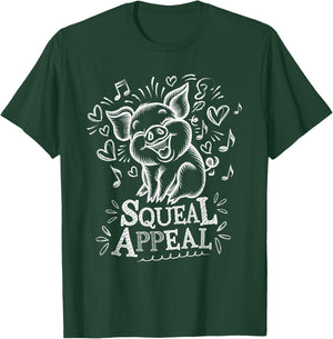 Squeal Appeal Cute Pig Design for Animal Lovers T-Shirt - T-Shirt | Forest