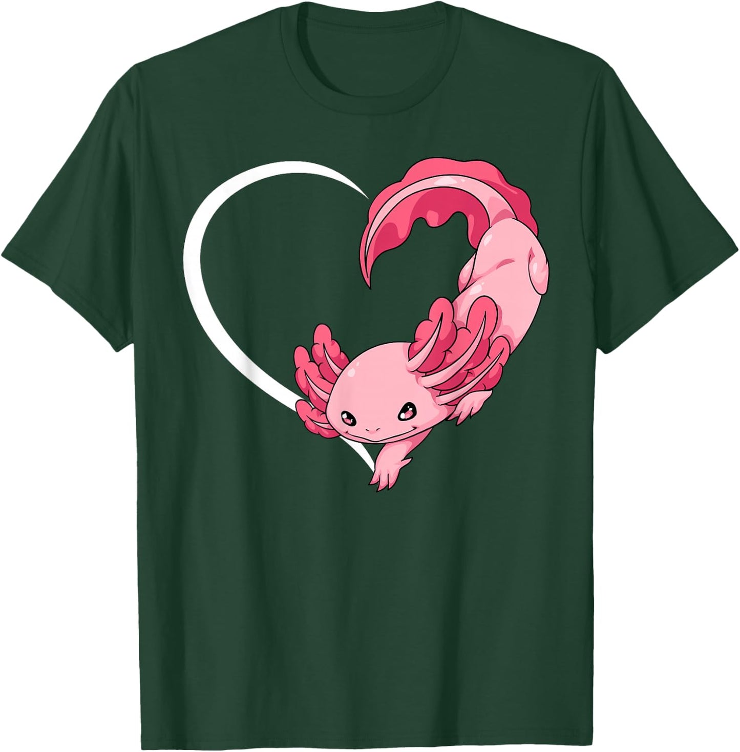 Axolotl Shirts Girls Kids Heart Cute Axolotl T-Shirt - T-Shirt | Forest