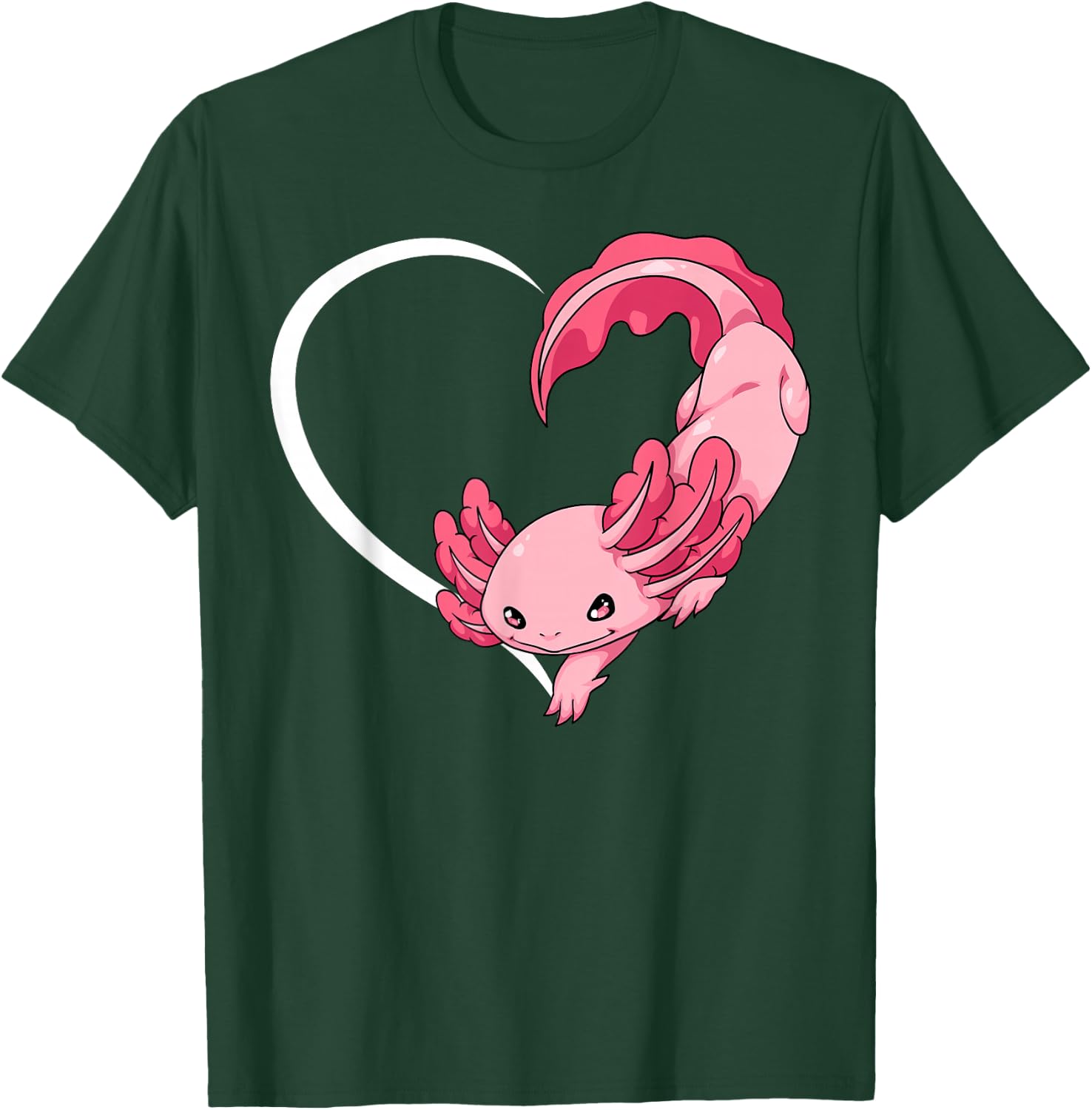 Axolotl Shirts Girls Kids Heart Cute Axolotl T-Shirt - T-Shirt | Forest