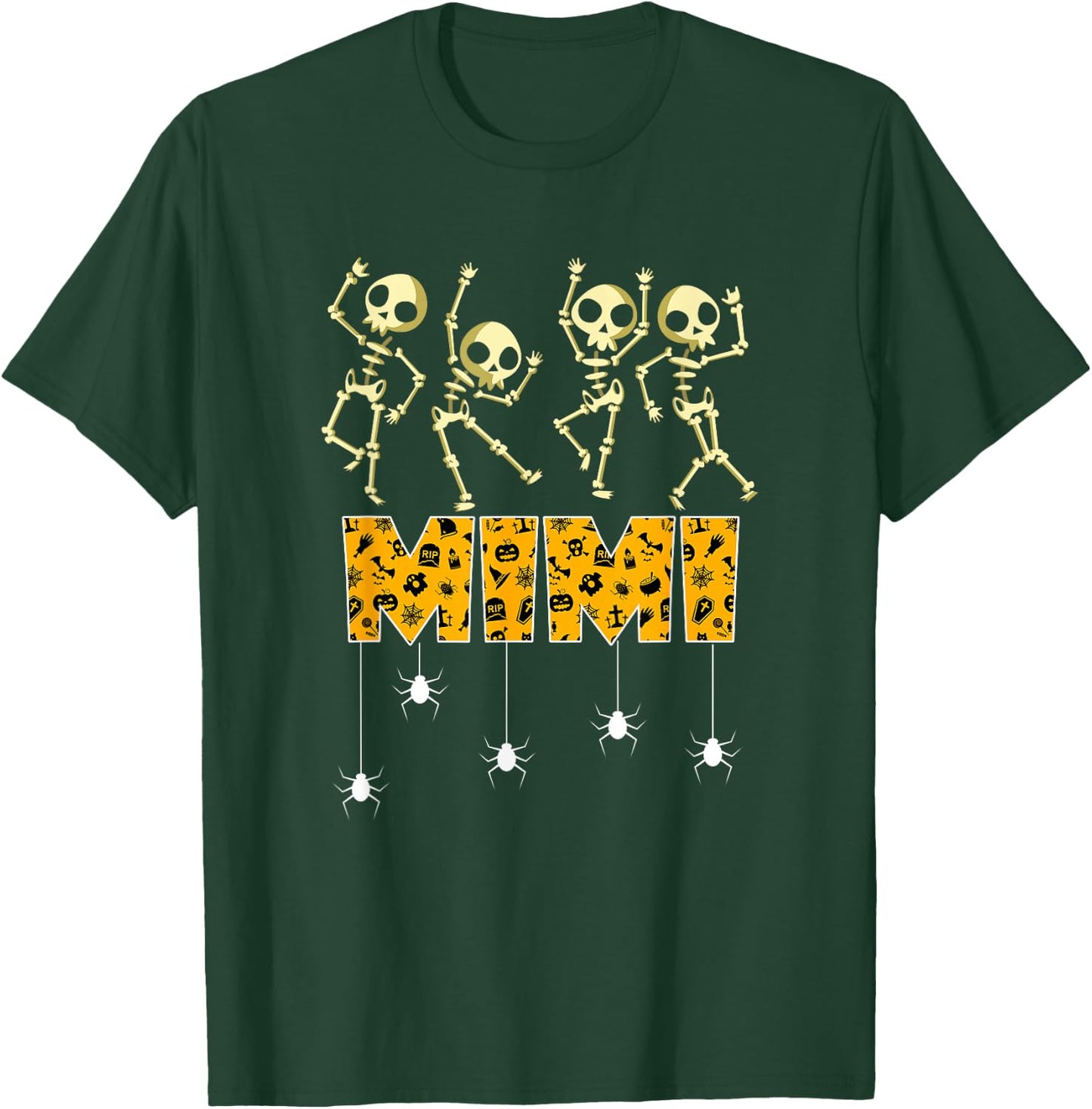 Spooky Skeleton Halloween Mimi Grandma T-Shirt - T-Shirt | Forest