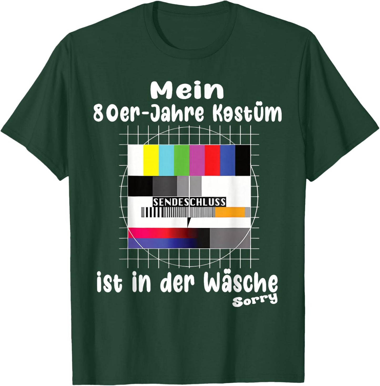 with German Text "Testbild 80s Kostüm Ist In Der Wäsch" [German Langu, black T-Shirt - T-Shirt | Forest