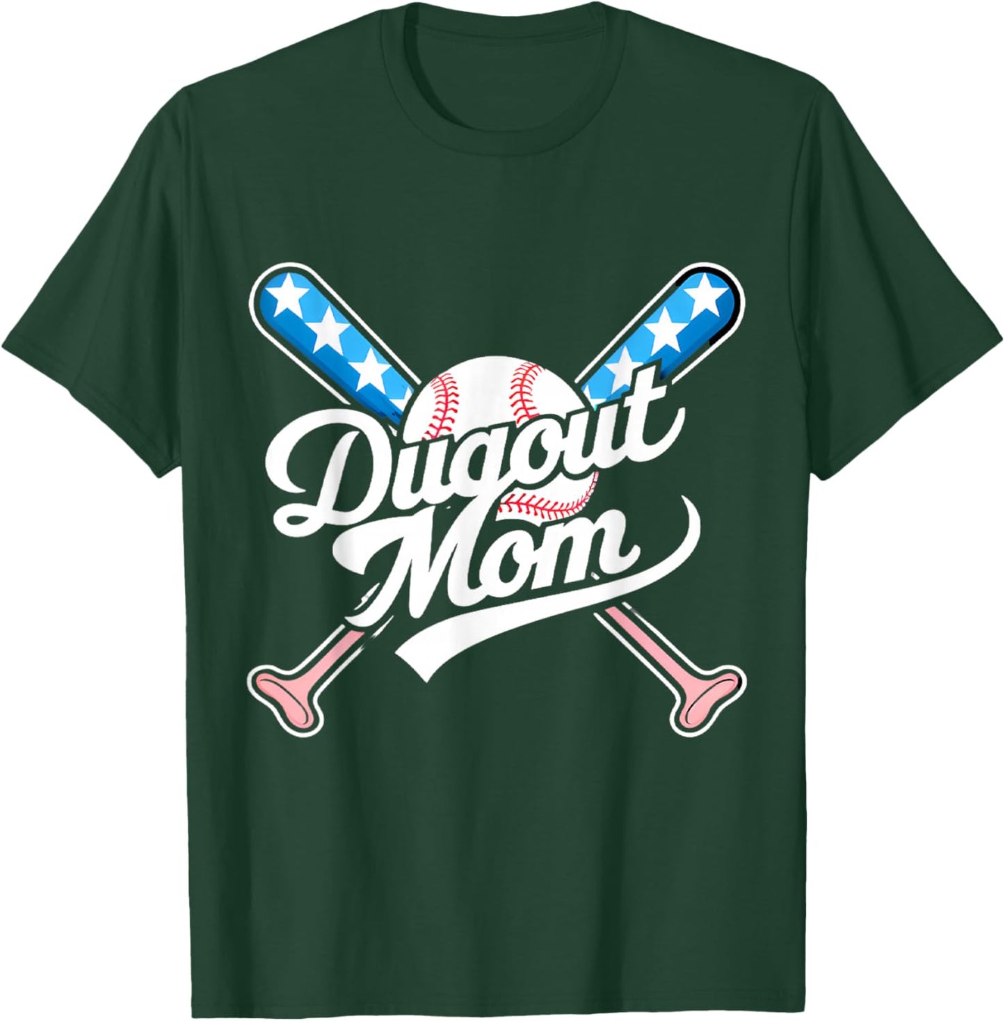 Dugout Mom TBall Ball Baseball T-Shirt - T-Shirt | Forest
