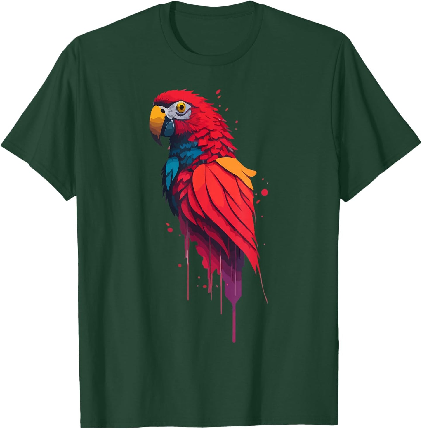 Colorful Parrot Watercolor T-Shirt - T-Shirt | Forest