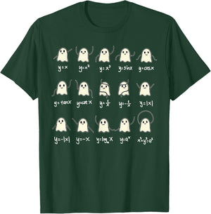 Math Dance Ghost Halloween Spooky Cute Ghost Math Teacher T-Shirt - T-Shirt | Forest