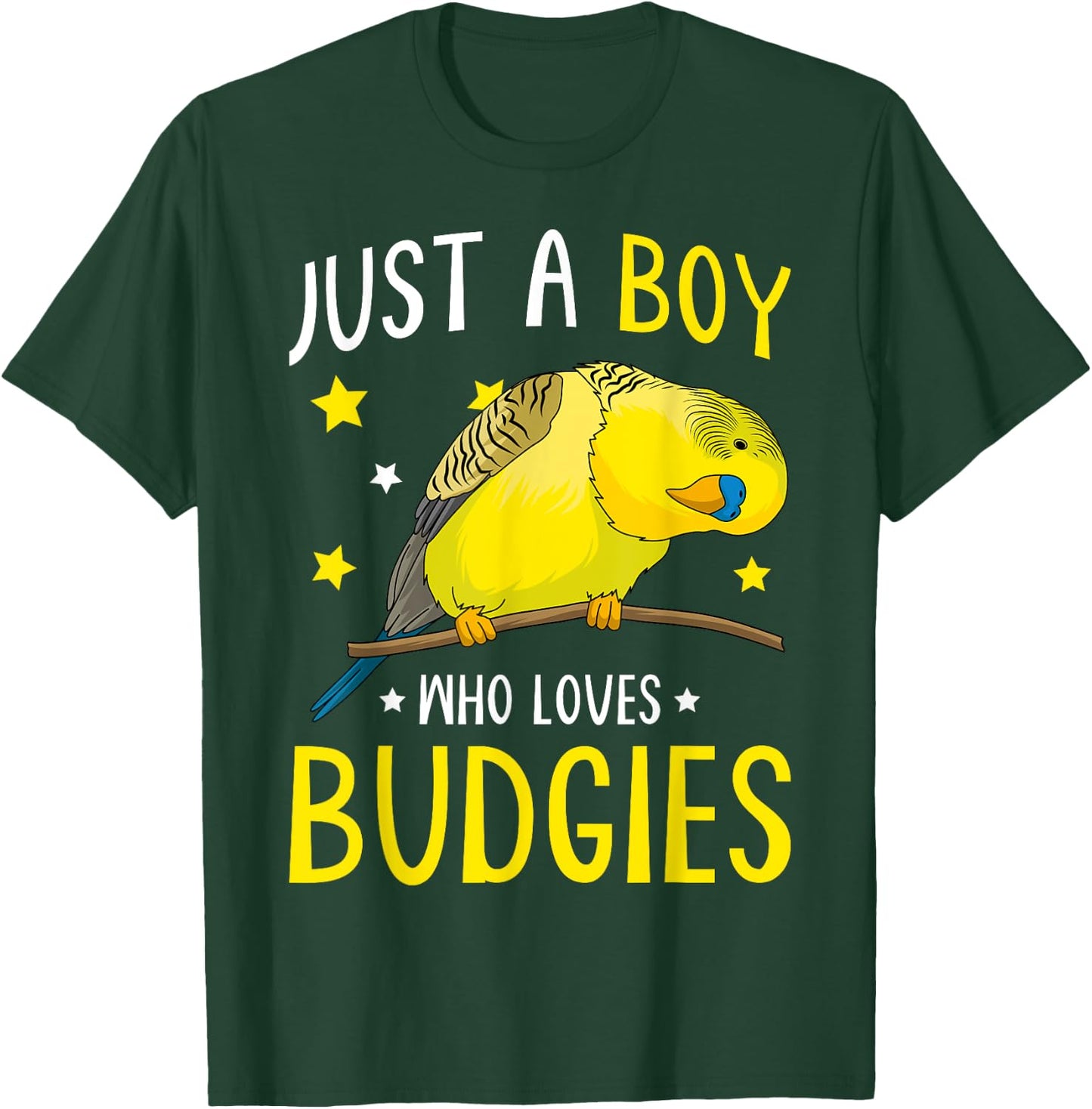 Just A Boy Who Loves Budgies Parakeet Budgerigar Boys T-Shirt - T-Shirt | Forest