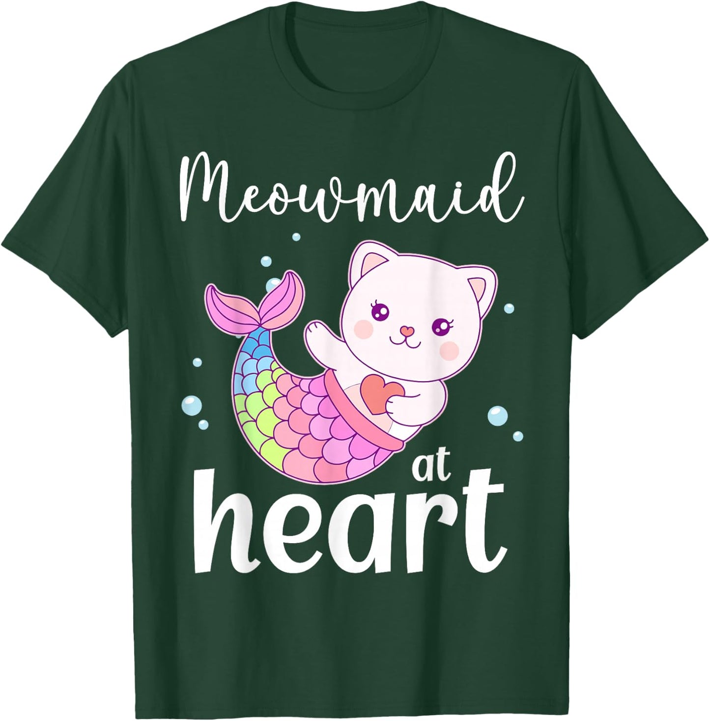 Mercat Moewmaid Mermaid Cat T-Shirt - T-Shirt | Forest