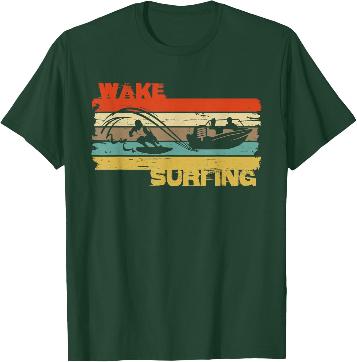 Wakesurfing wake surf vintage shirt for pro wakesurfer T-Shirt - T-Shirt | Forest