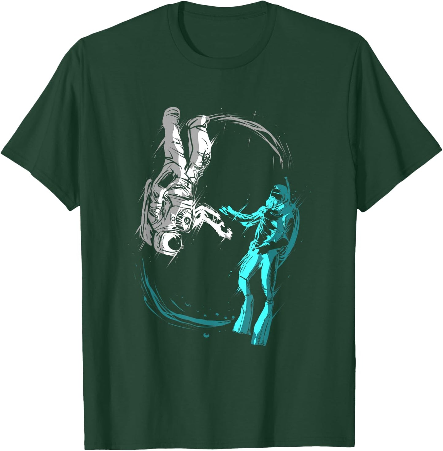 Astronaut Scuba Diver Underwater for Diving Scuba Dive Space T-Shirt - T-Shirt | Forest
