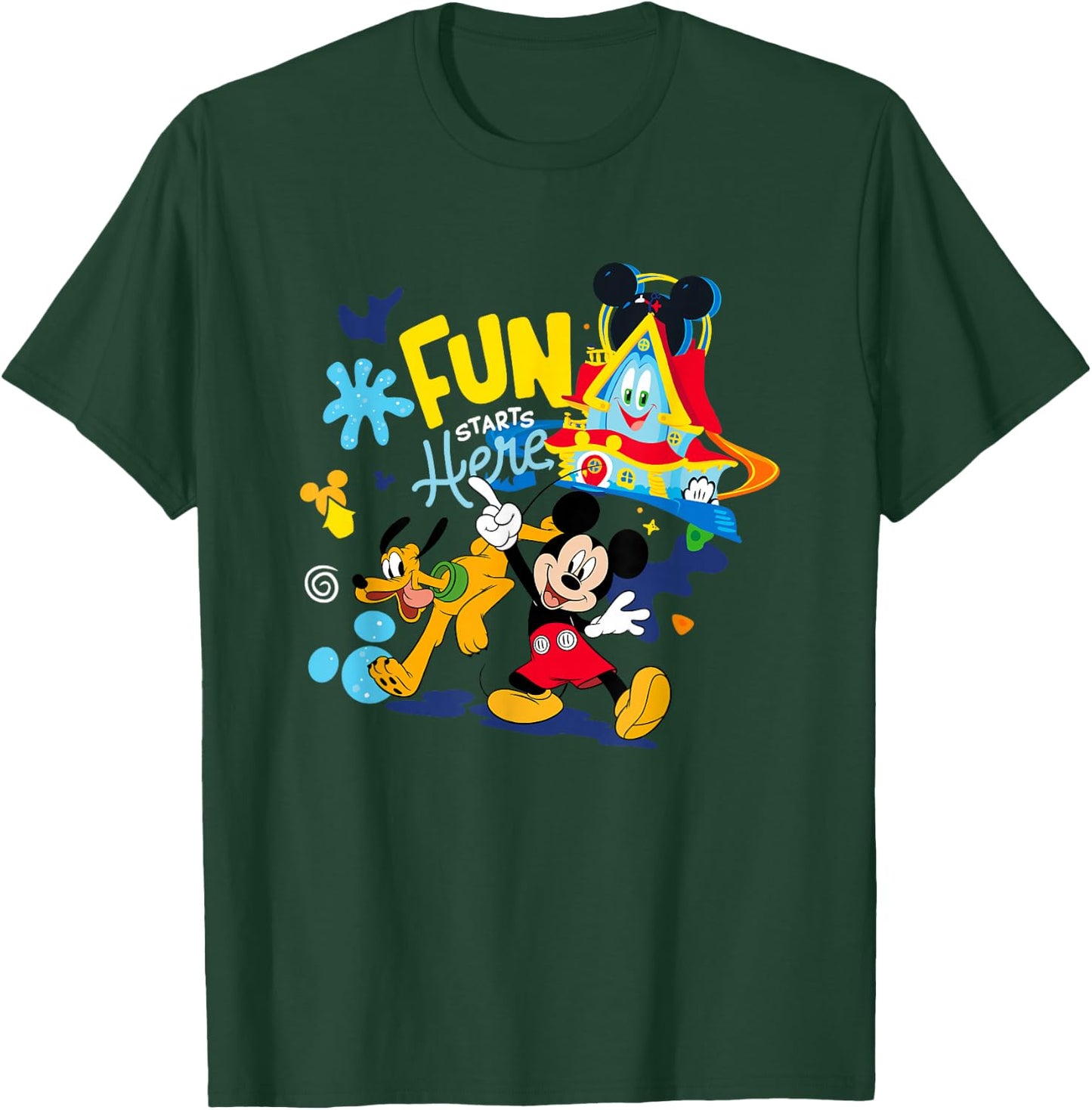 Disney Mickey And Friends Fun Starts Here Funhouse Group T-Shirt - T-Shirt | Forest