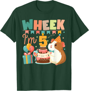 Guinea Pig 5th Birthday Wheek I'm 5 T-Shirt - T-Shirt | Forest