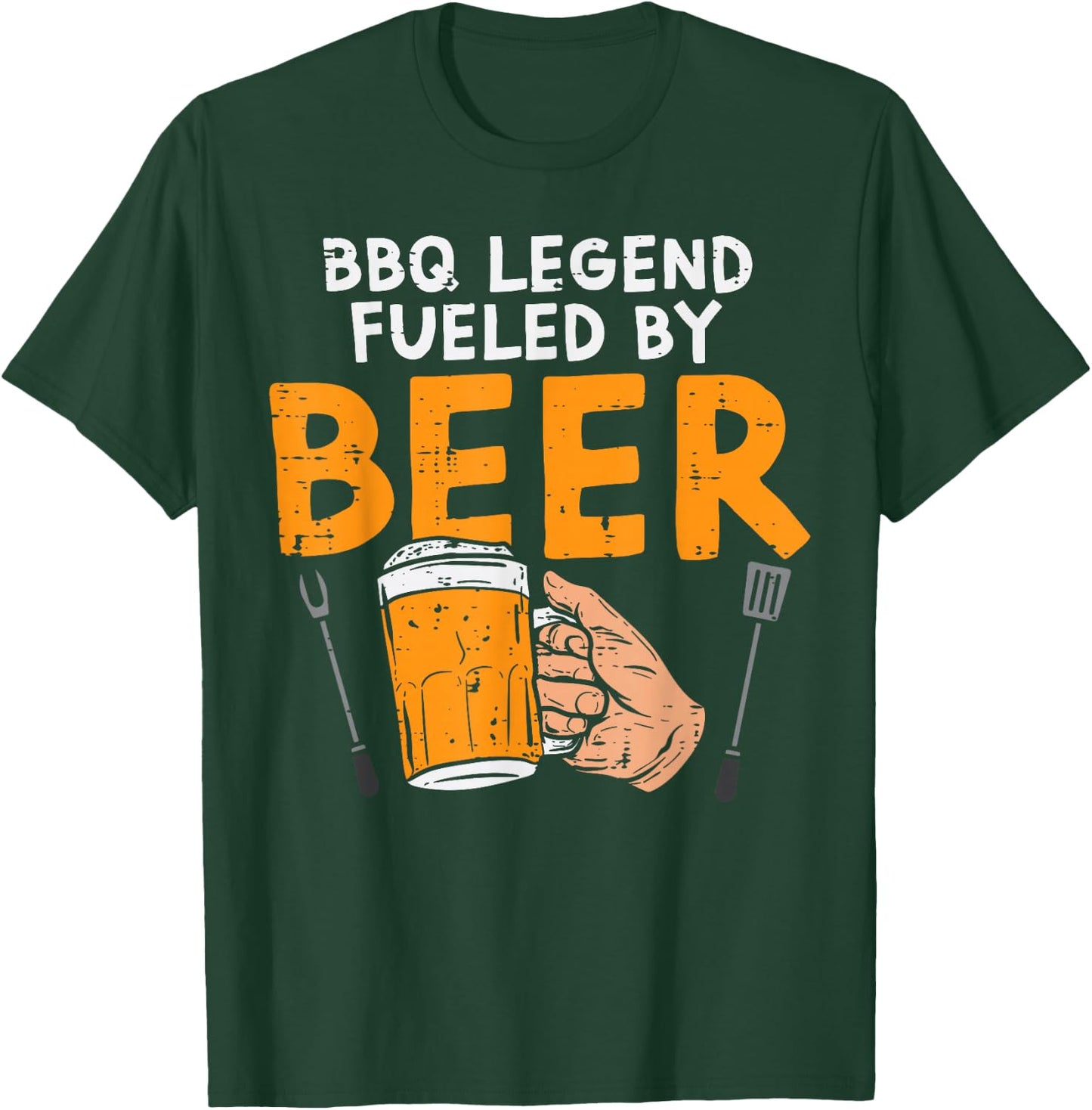 Bbq Legend Fueled Funny Barbecue Grill Meat Grill Dad Men T-Shirt - T-Shirt | Forest