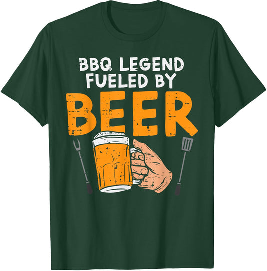 Bbq Legend Fueled Funny Barbecue Grill Meat Grill Dad Men T-Shirt - T-Shirt | Forest