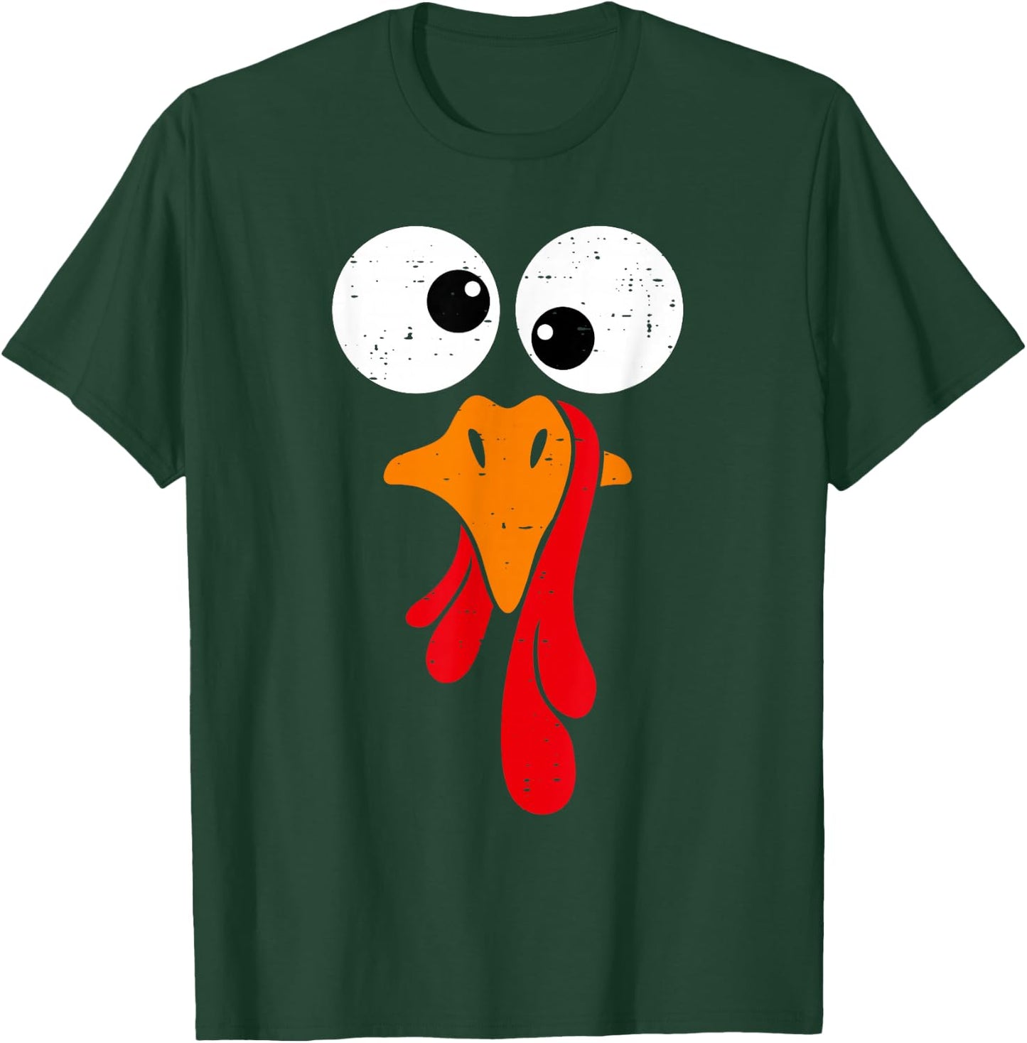 Funny Silly Turkey Face Happy Turkey Day Thanksgiving T-Shirt - T-Shirt | Forest