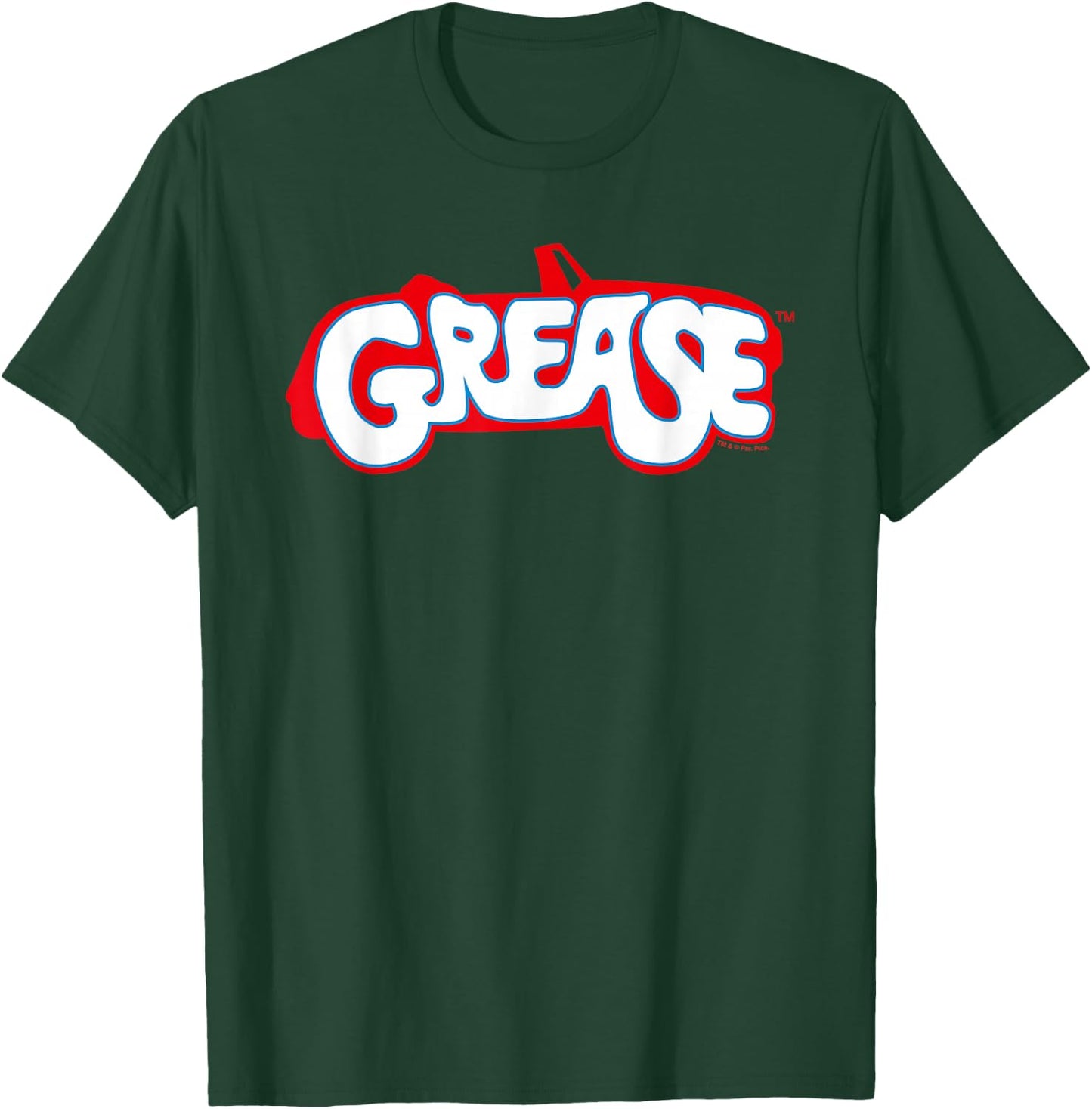 Grease Classic Car Logo in Red and Blue , black T-Shirt - T-Shirt | Forest