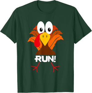 Turkey Costume Adult Running Face Turkey Trot T-Shirt - T-Shirt | Forest