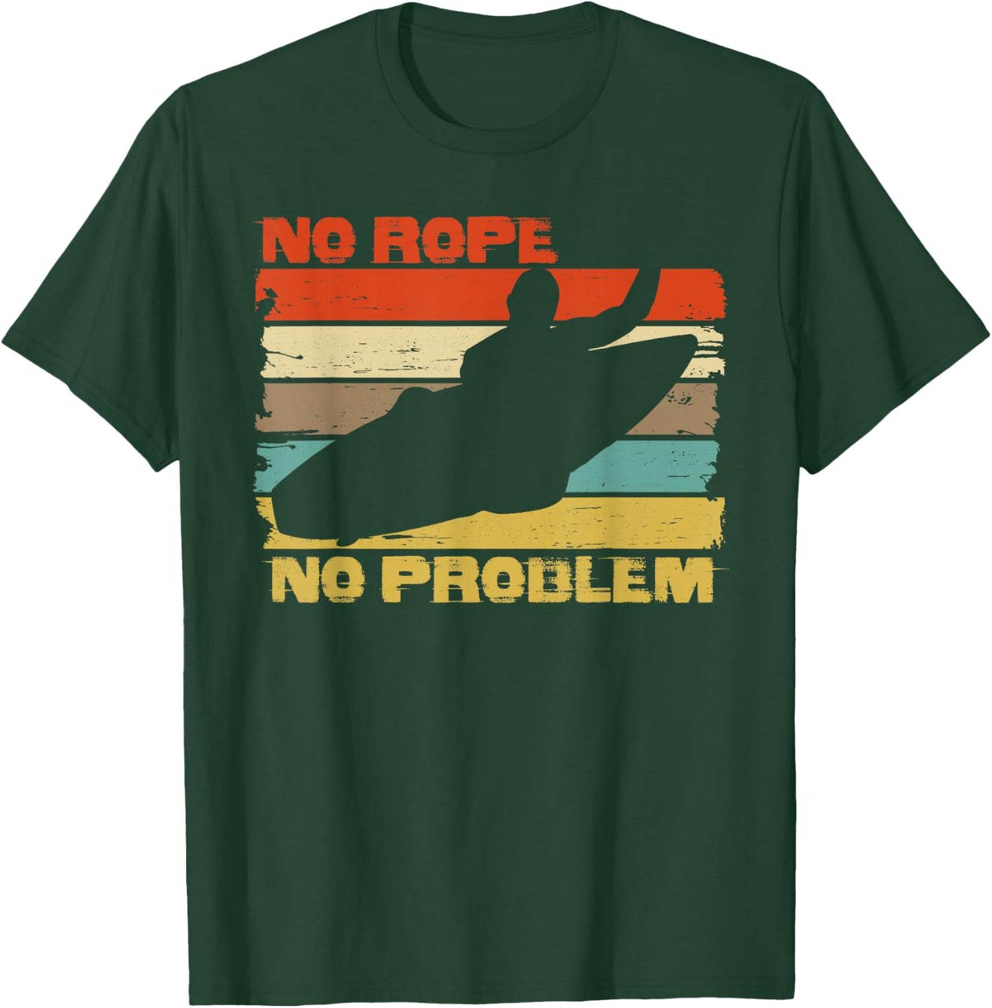 Wakesurfing wake surf vintage NO ROPE shirt for wakesurfer T-Shirt - T-Shirt | Forest