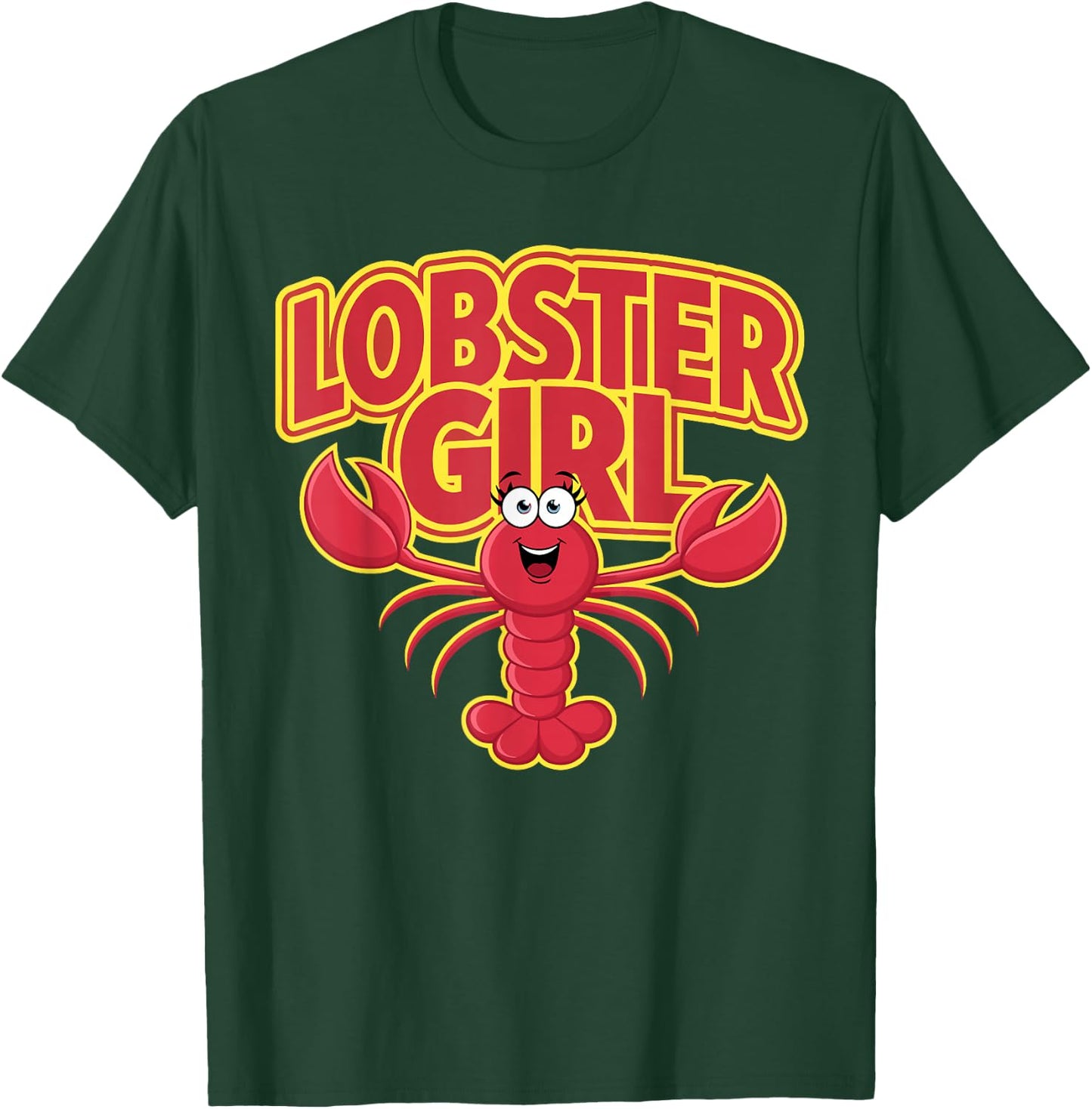 Lobster Girl | Lobsters Apparel | Girls Lobster T-Shirt - T-Shirt | Forest