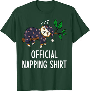 Sleeping Sloth Pyjamas Sloth Official Napping T-Shirt - T-Shirt | Forest