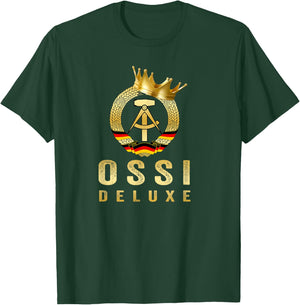 Ossi Delxue – Golden GDR Crest with Crown – East Germany , black T-Shirt - T-Shirt | Forest