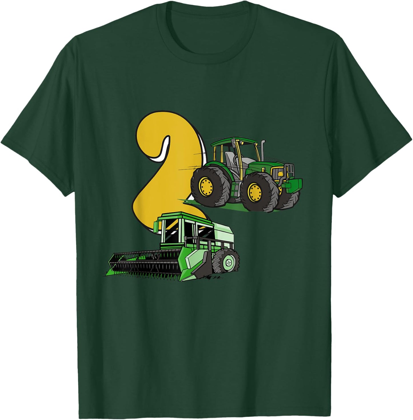 2. Geburtstag Junge, Traktor, Mähdrescher, Bauernhof Kinder T-Shirt - T-Shirt | Forest