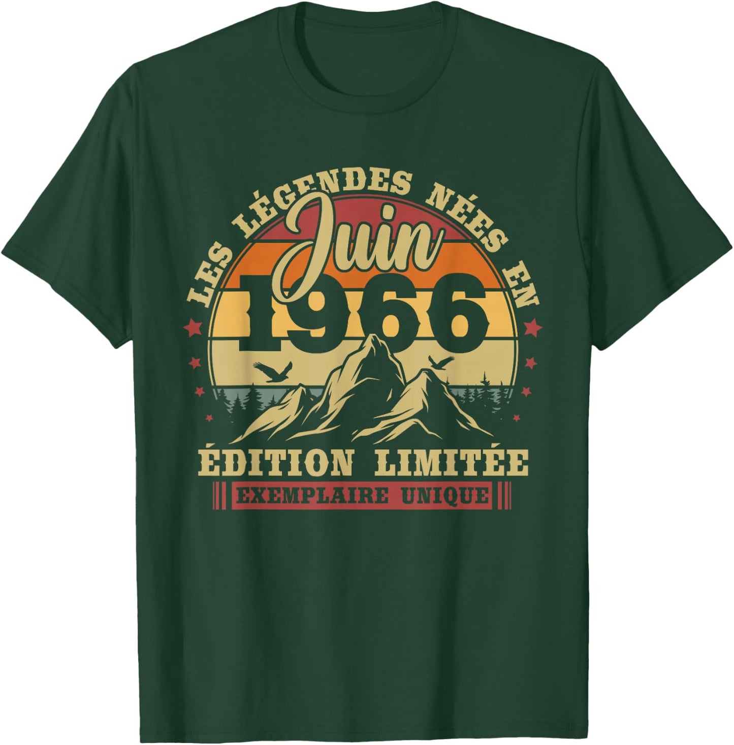 Vintage Juin 1966 Rétro Anniversaire 60 Ans Hommes Femmes T-Shirt - T-Shirt | Forest
