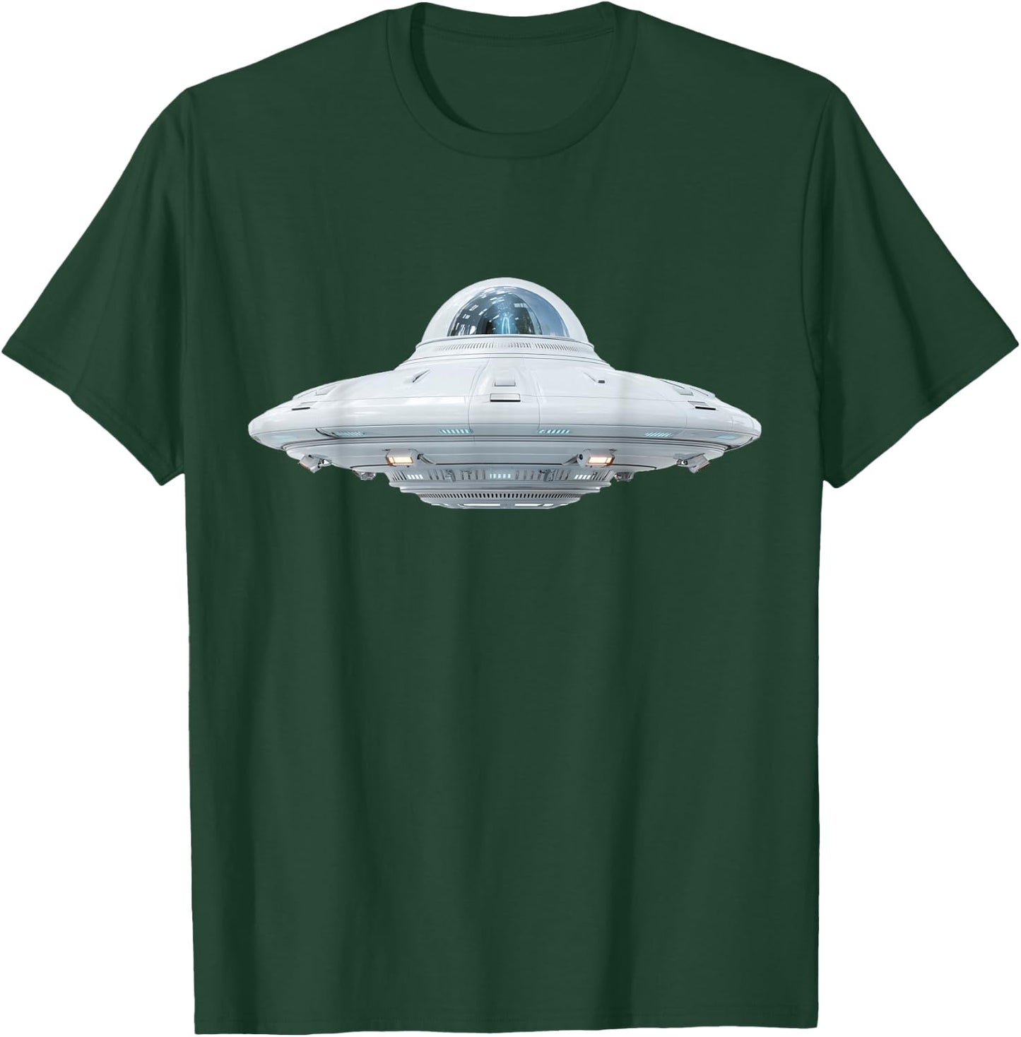 UFO Aliens Flying Saucer Funny Graphic T-Shirt - T-Shirt | Forest