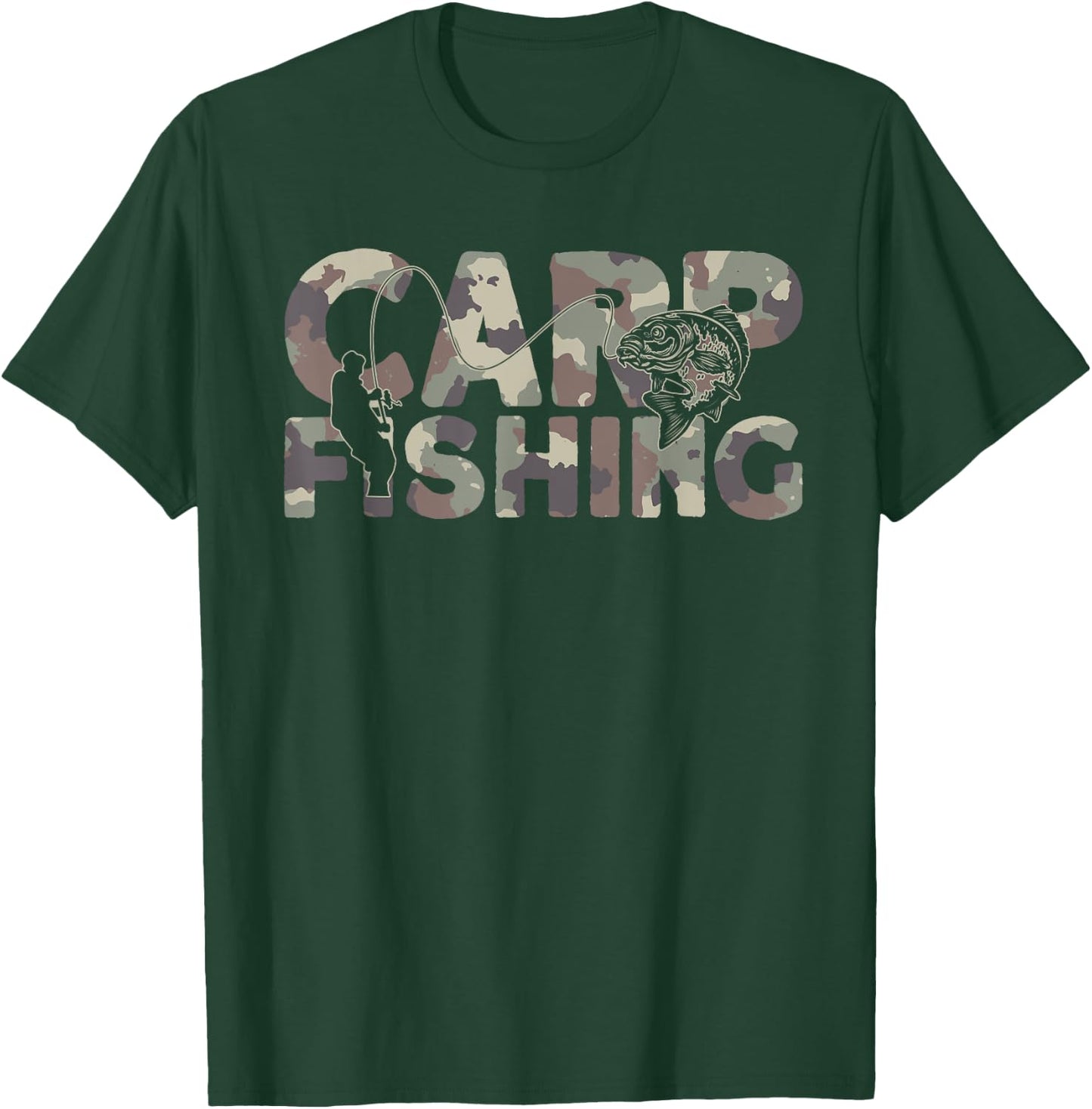 Carp Fishing - Camouflage , Black, S T-Shirt - T-Shirt | Forest
