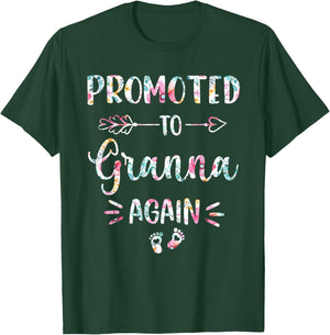 Promoted To Granna Again Flower Cute T-Shirt - T-Shirt | Forest