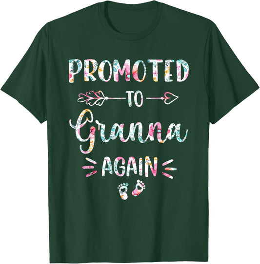 Promoted To Granna Again Flower Cute T-Shirt - T-Shirt | Forest